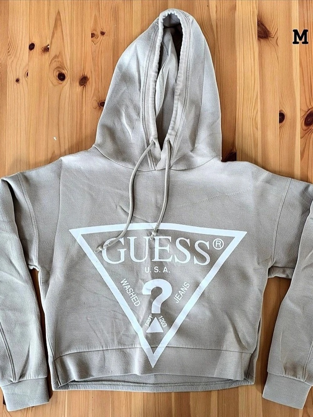 GUESS Originals Triangle Logo Hoodie Beige Medium